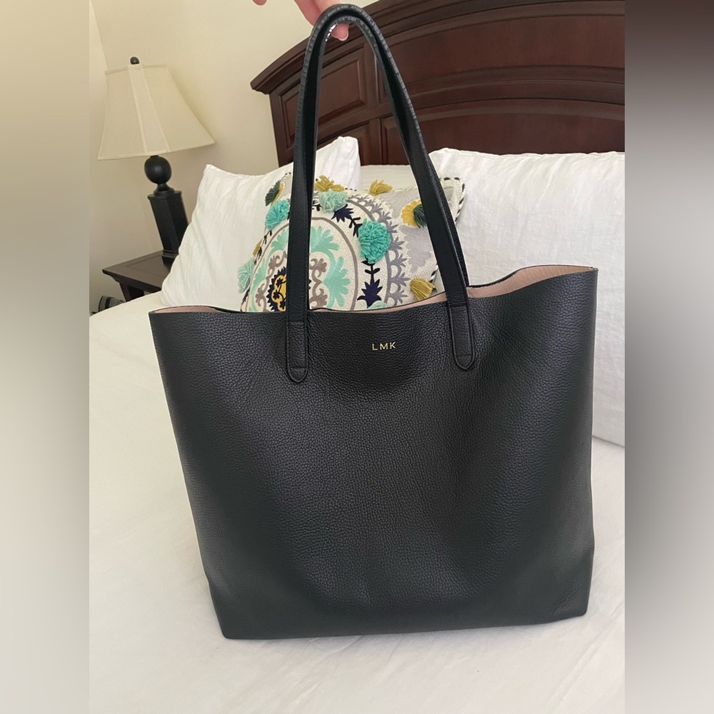 Cuyana Classic Structured Tote Black/Blush